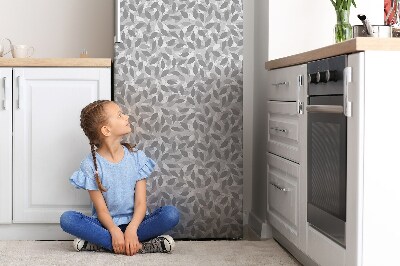 Magnetic fridge cover Gray leaves