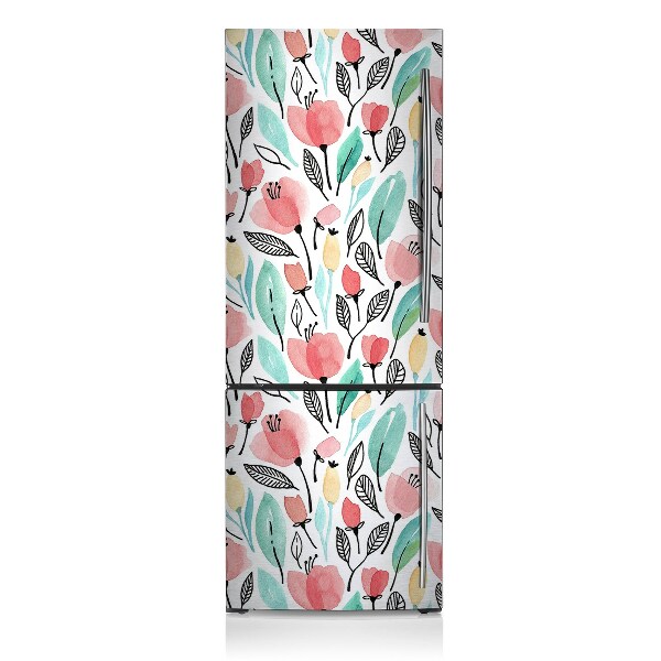 Decoration fridge cover Red flowers