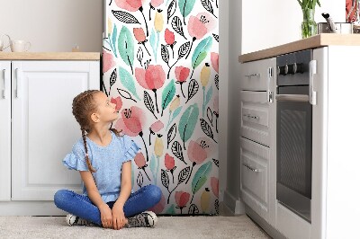 Decoration fridge cover Red flowers