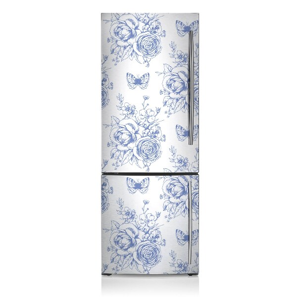 Magnetic fridge cover Flowers butterflies