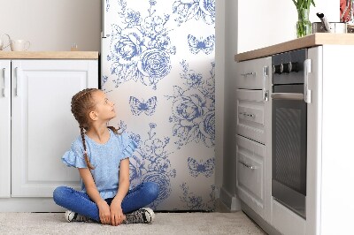 Magnetic fridge cover Flowers butterflies