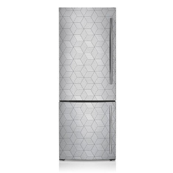 Magnetic fridge cover Gray 3d cubes