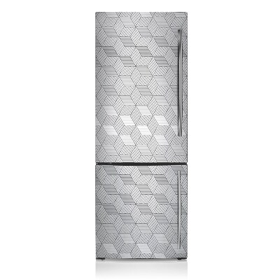 Magnetic fridge cover Gray 3d cubes