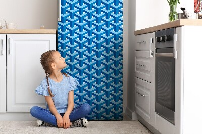 Magnetic fridge cover Blue 3d abstraction