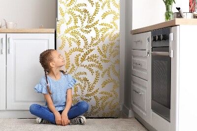 Decoration fridge cover Golden leaves