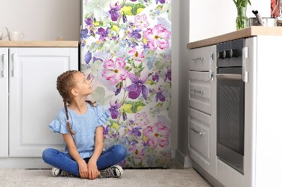 Decoration fridge cover Purple flowers