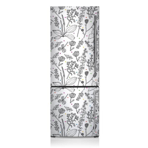 Decoration fridge cover Flowers and dots