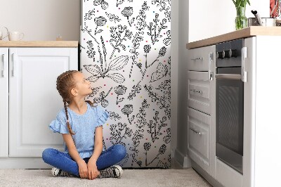 Decoration fridge cover Flowers and dots