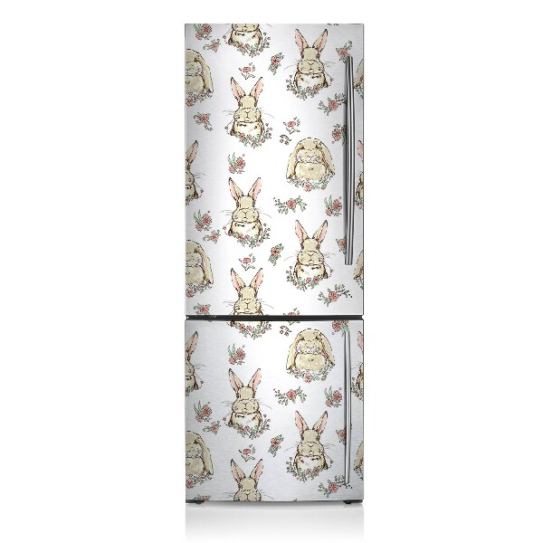 Decoration fridge cover Light brown rabbits