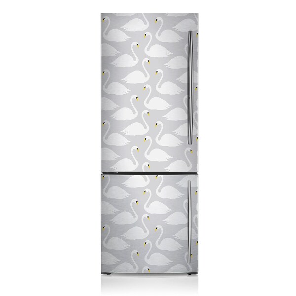 Decoration fridge cover White swans