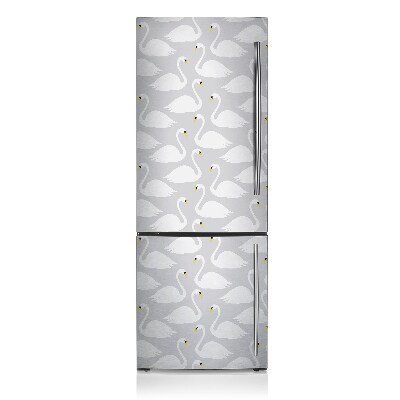 Decoration fridge cover White swans