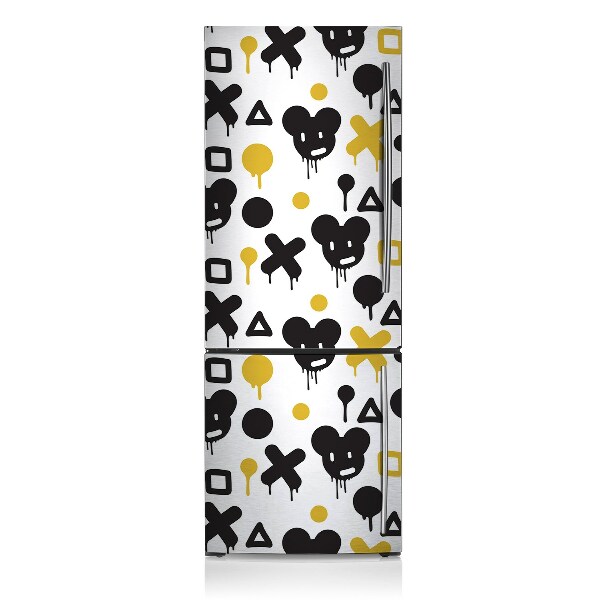 Magnetic fridge cover Black graffiti