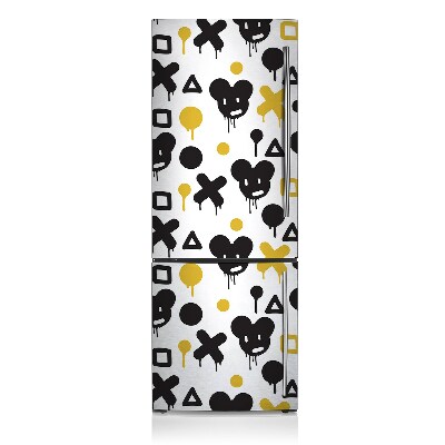 Magnetic fridge cover Black graffiti