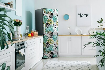 Magnetic fridge cover Palms and leaves