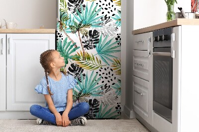 Magnetic fridge cover Palms and leaves