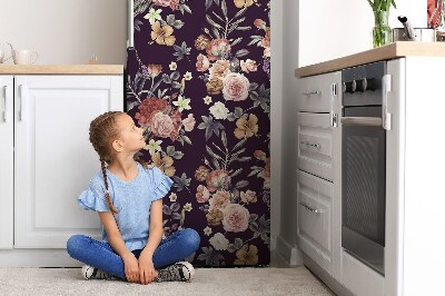 Decoration fridge cover Garden with flowers