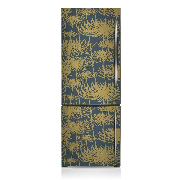 Magnetic fridge cover Golden flowers