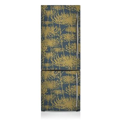 Magnetic fridge cover Golden flowers