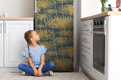 Magnetic fridge cover Golden flowers