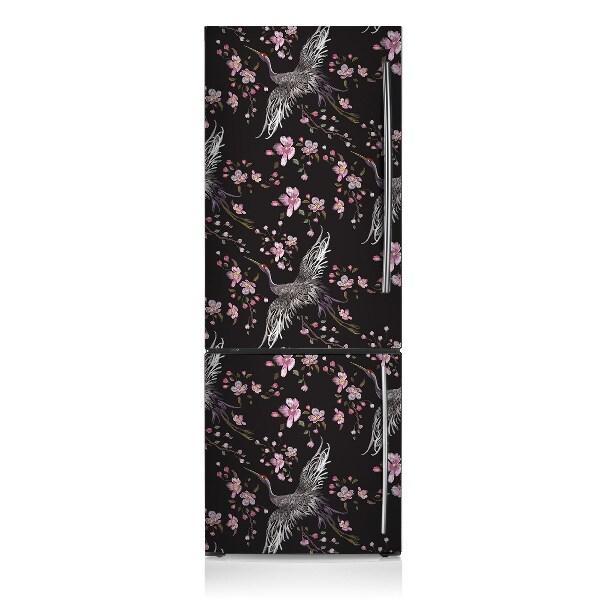 Magnetic fridge cover Herons and flowers