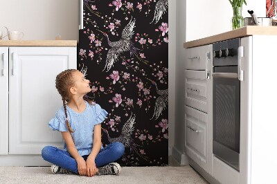 Magnetic fridge cover Herons and flowers