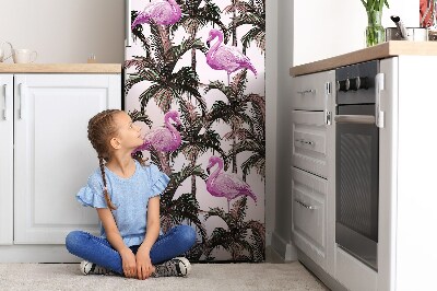 Magnetic fridge cover Flamingos in palma