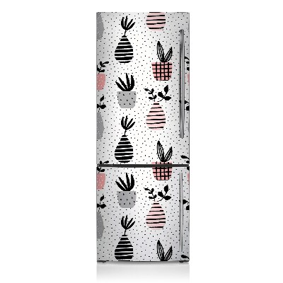 Magnetic fridge cover Flowers in vases