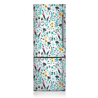 Magnetic fridge cover Scandinavian flower