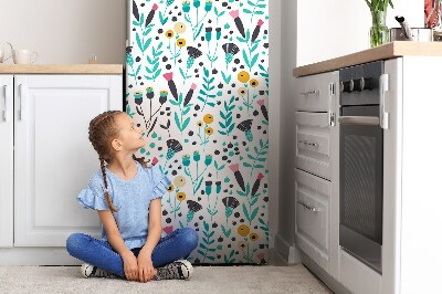 Magnetic fridge cover Scandinavian flower