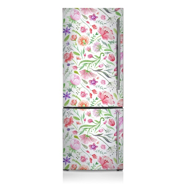 Magnetic fridge cover Painted flowers