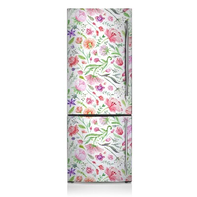 Magnetic fridge cover Painted flowers