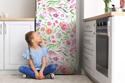 Magnetic fridge cover Painted flowers