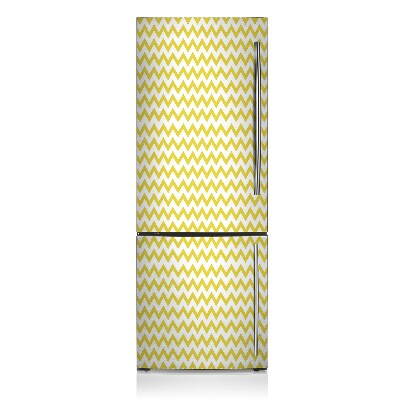 Decoration fridge cover Yellow zigzags