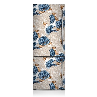 Magnetic fridge cover Blue flowers