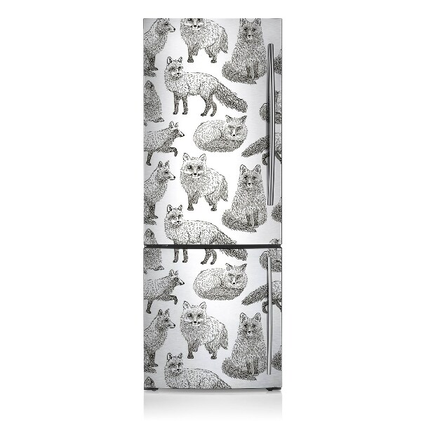 Decoration fridge cover Drawn foxes