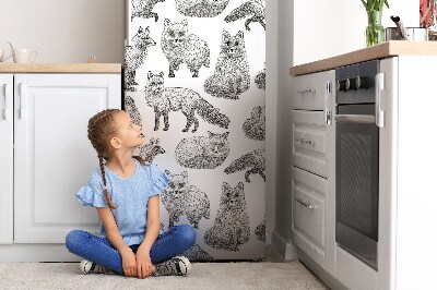 Decoration fridge cover Drawn foxes