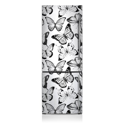 Magnetic fridge cover Black and white butterfly