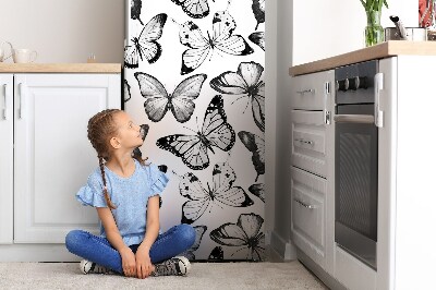 Magnetic fridge cover Black and white butterfly