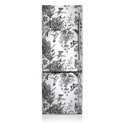 Decoration fridge cover Black and white garden