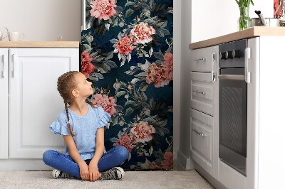 Magnetic fridge cover Red peonies