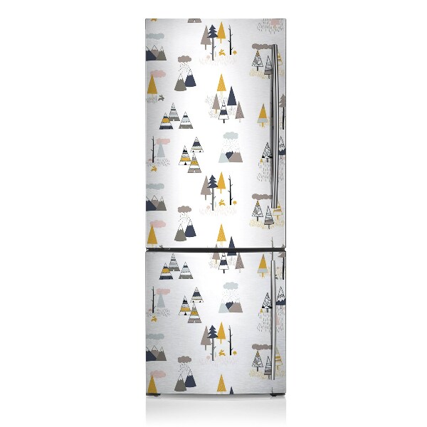 Decoration fridge cover Stretched trees