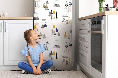 Decoration fridge cover Stretched trees