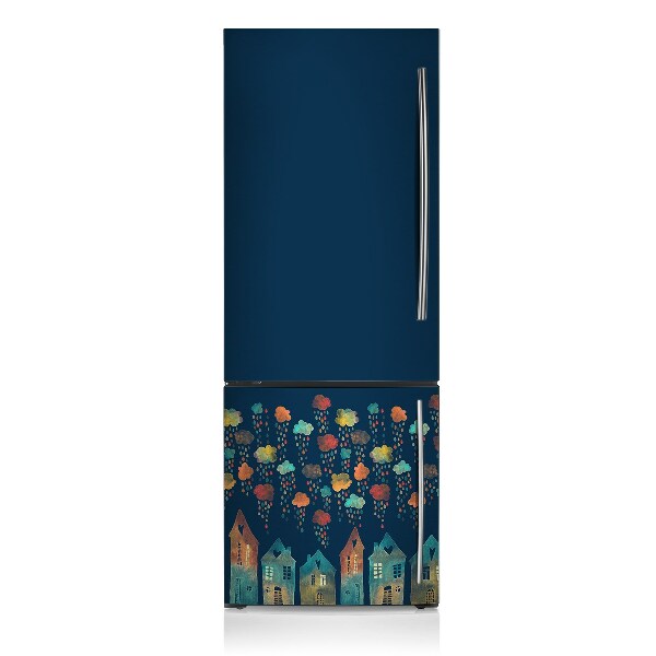 Magnetic fridge cover Colorful houses