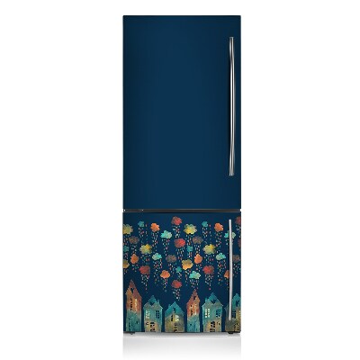 Magnetic fridge cover Colorful houses