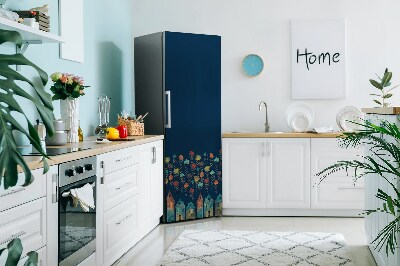 Magnetic fridge cover Colorful houses