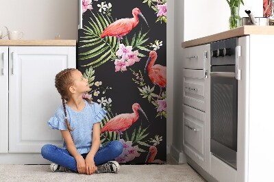 Decoration fridge cover Black flaming