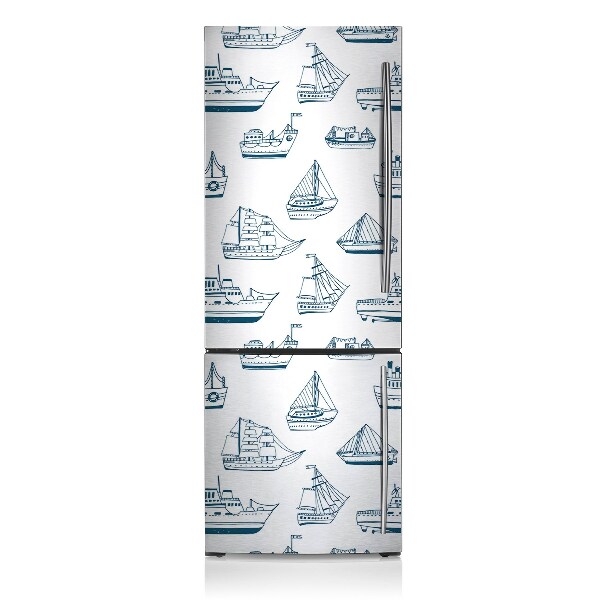 Decoration fridge cover Blue ships