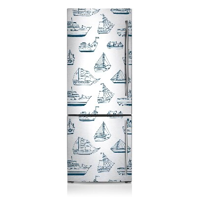 Decoration fridge cover Blue ships