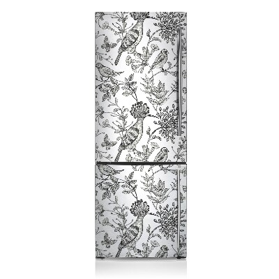 Decoration fridge cover Sketched birds