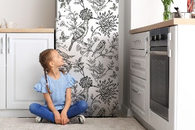 Decoration fridge cover Sketched birds